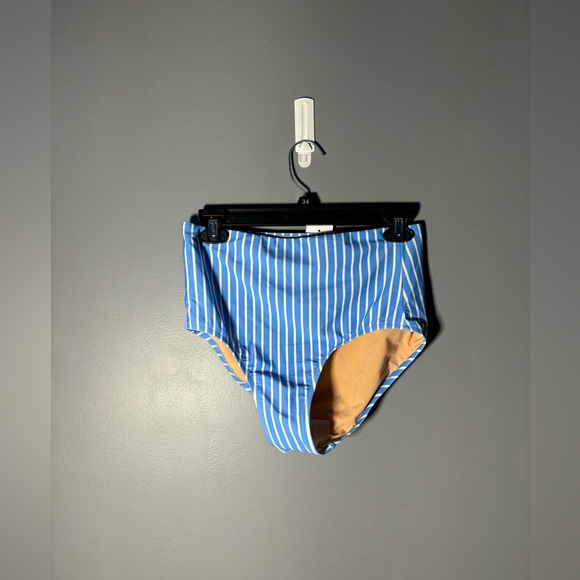 J.Crew Striped High Waisted Bikini Bottom Size Medium - Picture 2 of 6